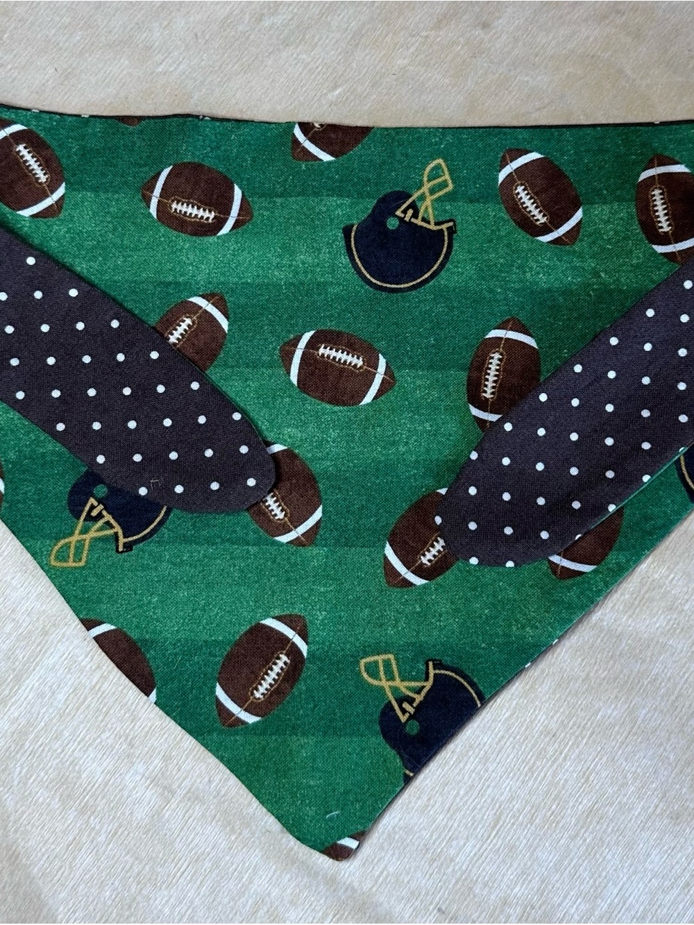 Dog Scarf - Football Print -Size Small